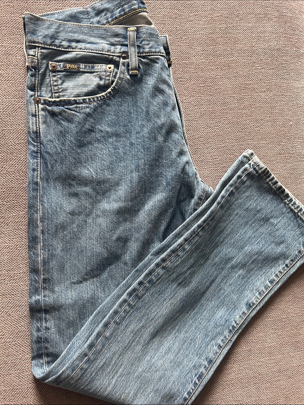 Polo by Ralph Lauren Men's Mid-Light Blue Straight Jeans